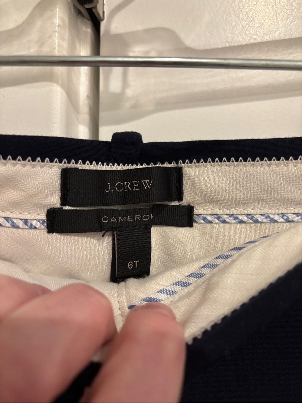 J. Crew Navy Cameron Straight-Leg Pants. Size 6Tall - Picture 5 of 8